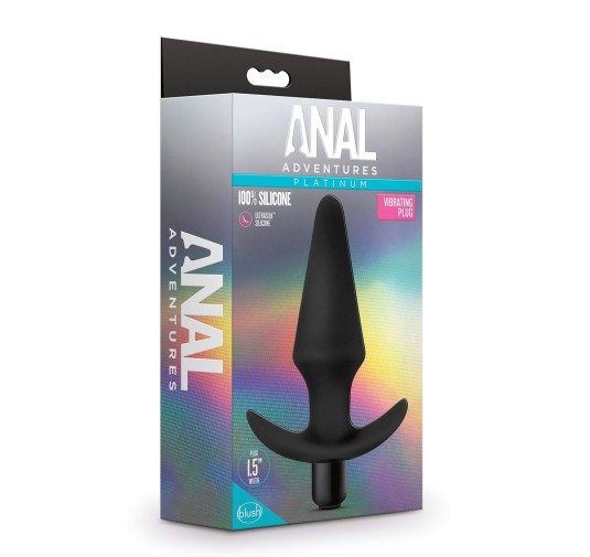 ANAL ADVENTURES PLATINUM SILICONE VIBRATING PLUG BLACK